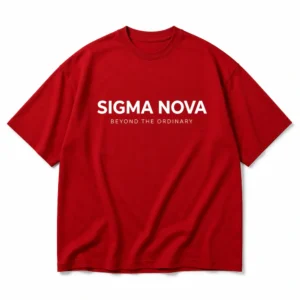 red french terry oversized t-shirt sigma nova front logo premium streetwear