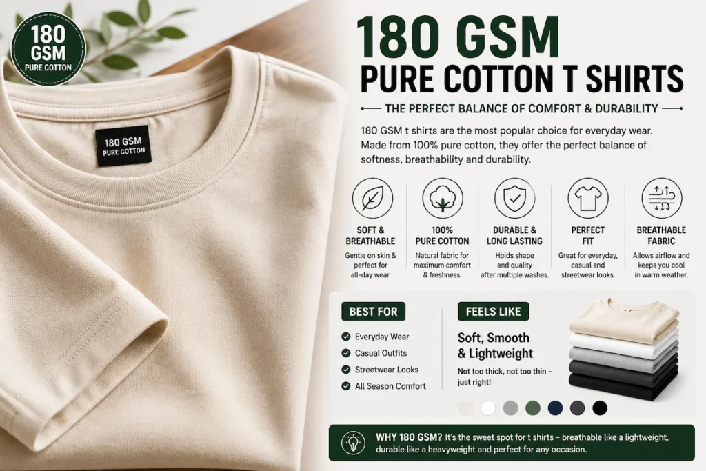 180 gsm premium cotton t shirt