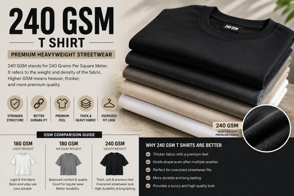 240 GSM t shirt premium heavyweight streetwear fabric guide