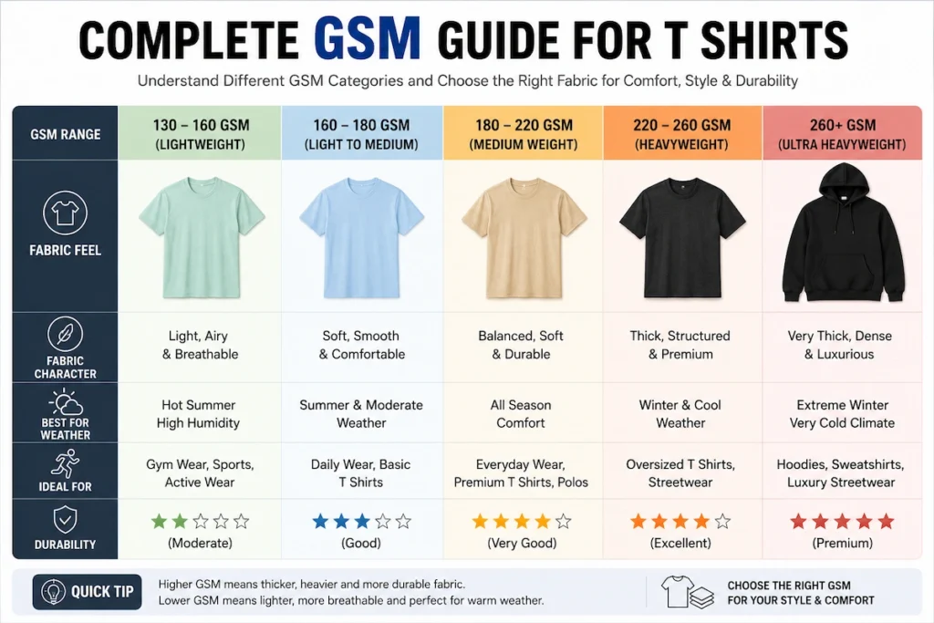 complete gsm guide for t shirts