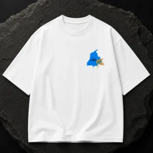 Punjabi Wheat Oversized T Shirt with Punjab wheat graphic on premium white 240 GSM French Terry fabric