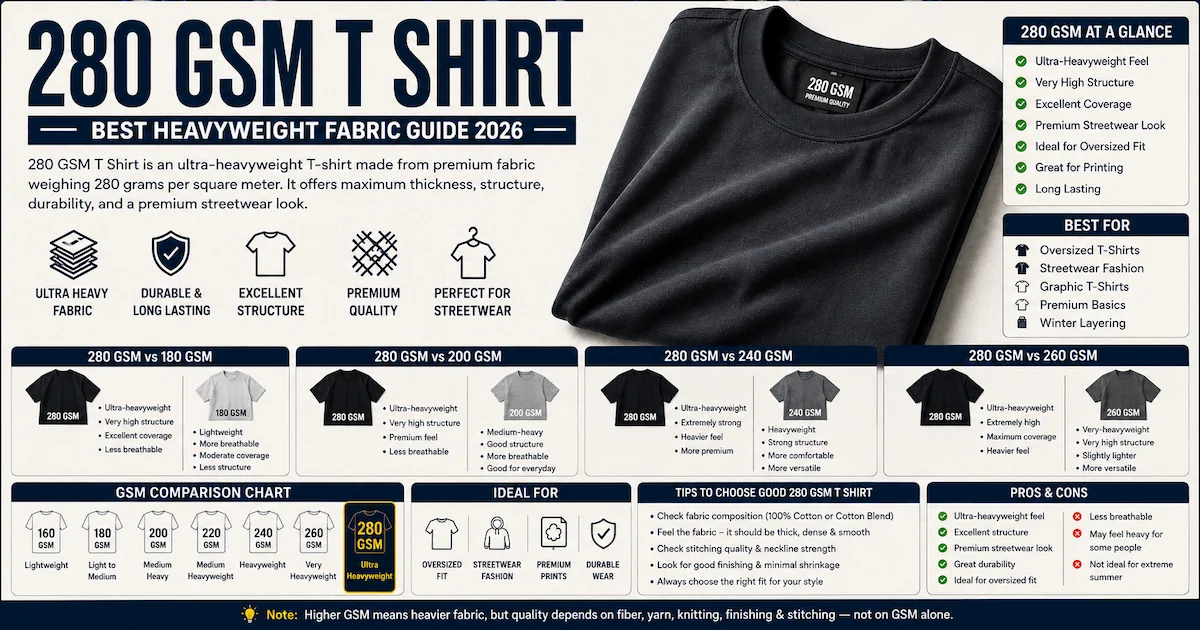 280 GSM T Shirt heavyweight fabric guide 2026